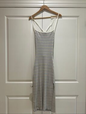 ABERCROMBIE Striped Knit Midi Slip Dress